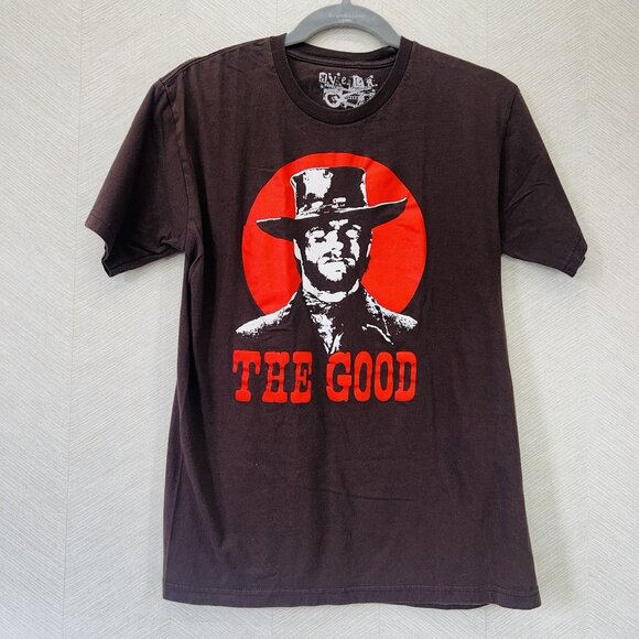Ave La Clint Eastwood “The Good” Brown and Red Graphic Print Tshirt Mens Size M - Picture 1 of 8